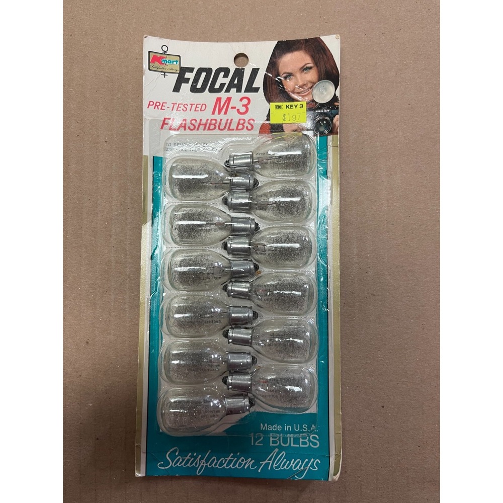 Vintage Focal M-3 Flashbulbs – 12 Pack – Made in USA – New Old Stock (NOS)